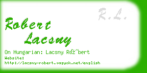 robert lacsny business card
